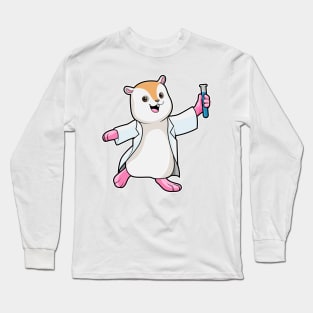 Hamster as Scientist with Test tube Long Sleeve T-Shirt